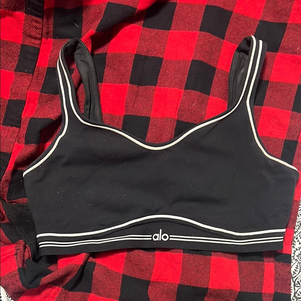ALO Yoga Black and White Sports Bra